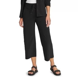 NWT Eddie Bauer Departure Women's Black Ankle Wide-Leg Pants| Size Small